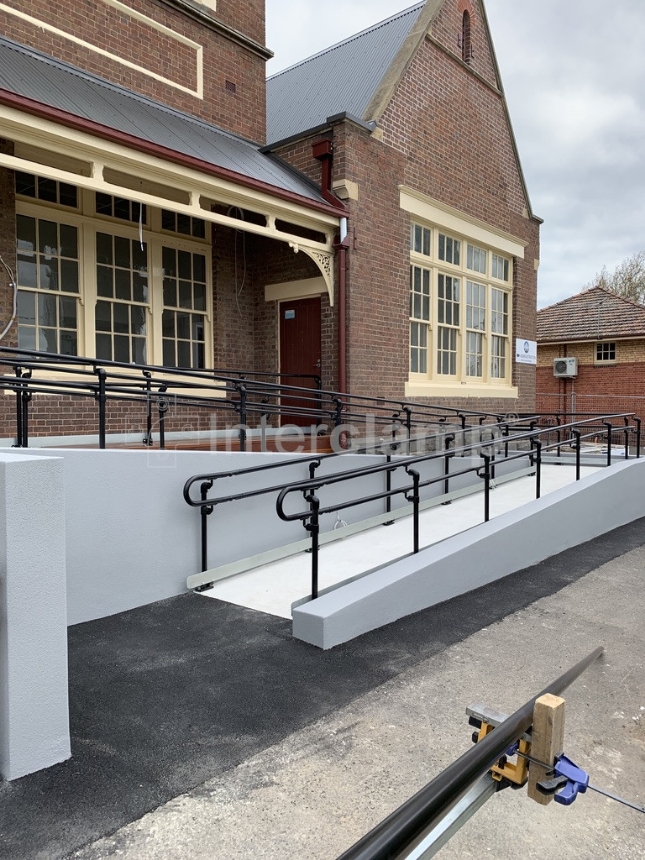 Black Powder Coated School DDA Handrailing